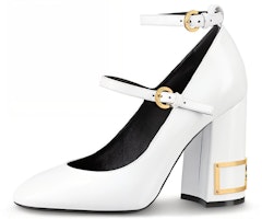 (Women) Louis Vuitton Bliss Multistrap 'White Patent Calfskin' High Heels 1A66FO (Women) Louis Vuitton Bliss Multistrap 'White Patent Calfskin' High Heels 1A66FO