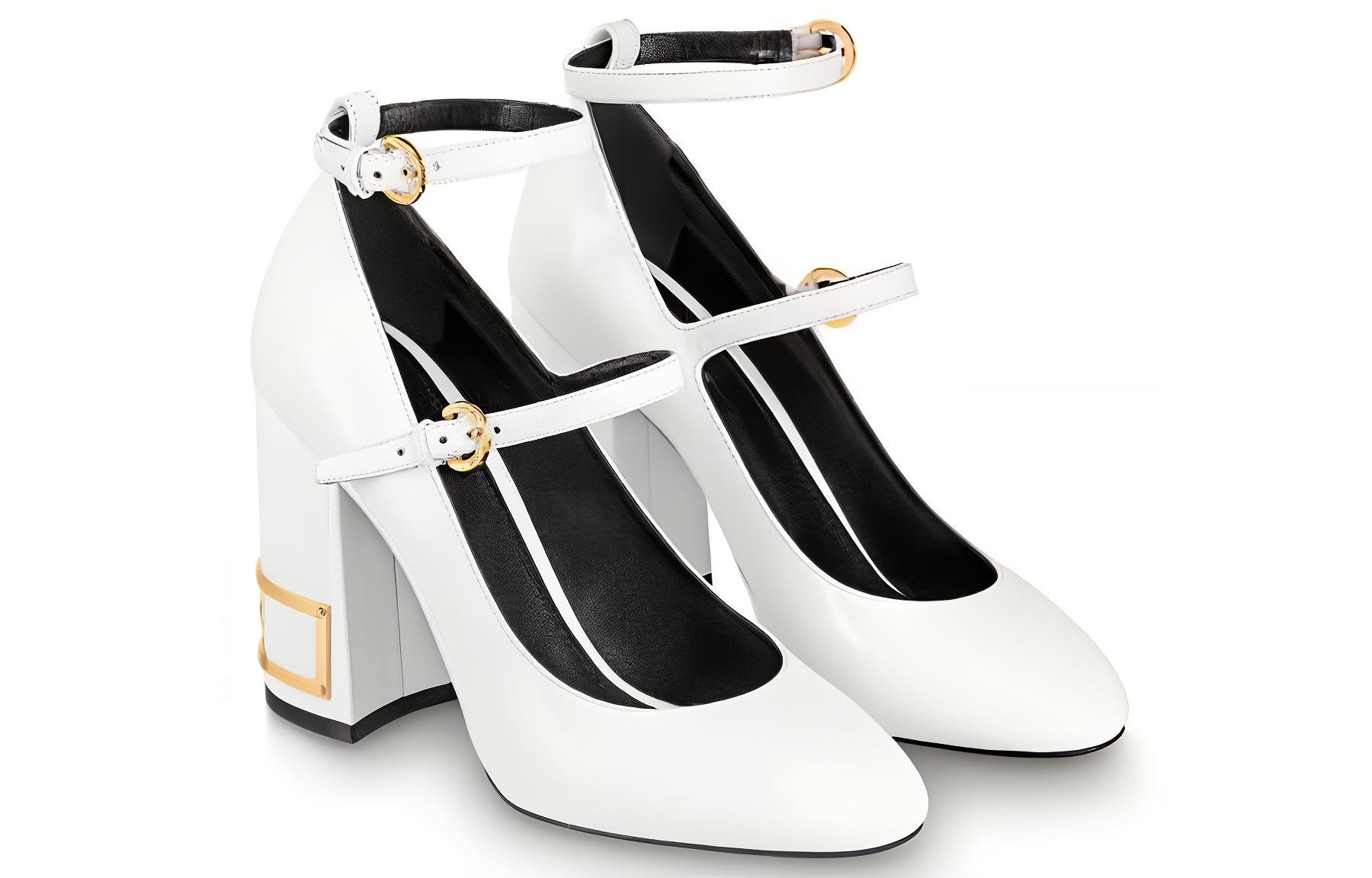Shop (W) Louis Vuitton Bliss Multistrap 'Piel de Ternera Blanca' Tacones Altos 1A66FO
