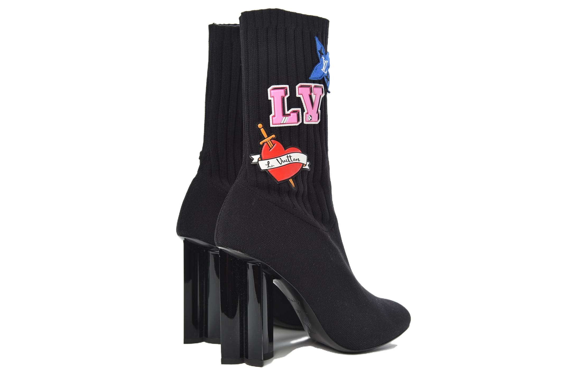 Shop (W) Louis Vuitton Blockabsatz Stiefelette ''Schwarz'' 1A4MPM