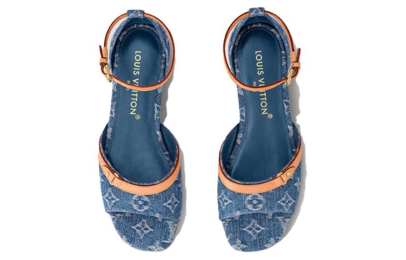 Shop (W) Sandalo Louis Vuitton Tacco Largo con Fibbia ''Blu''. 1ACMOV