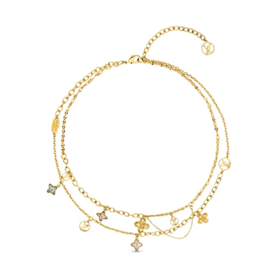 (Women) LOUIS VUITTON Blooming Fashion Gold Metal Necklace M68374
