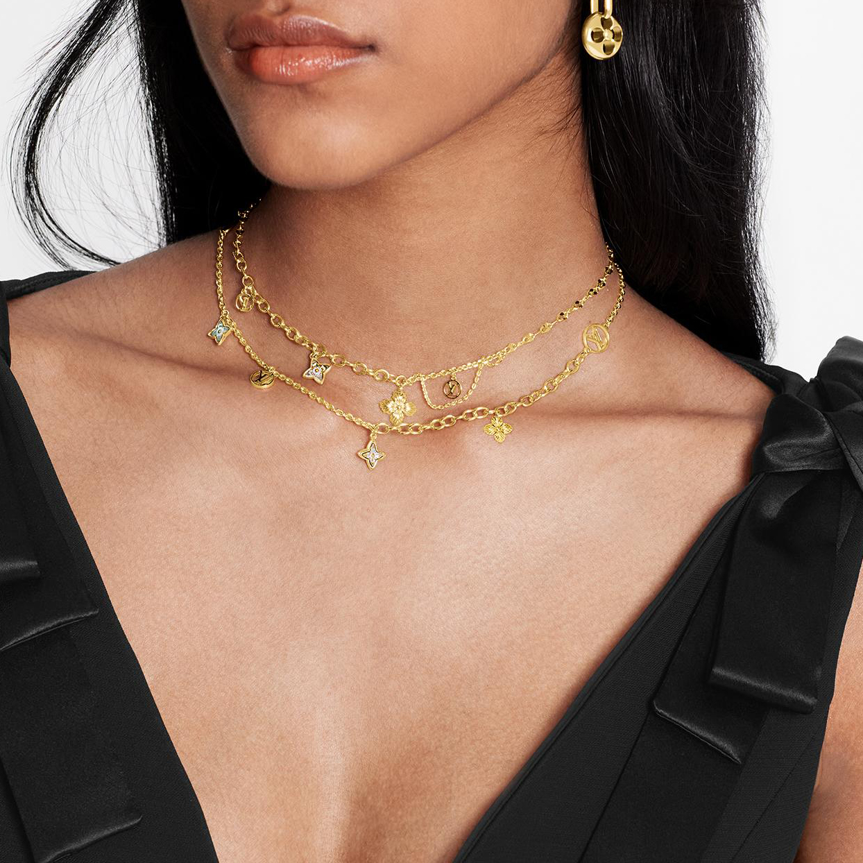 (Women) LOUIS VUITTON Blooming Fashion Gold Metal Necklace M68374 圖 4