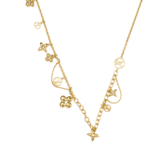 (Women) LOUIS VUITTON Blooming Montaigne Floral Pendant Necklace Gold for Women M64855 圖 3