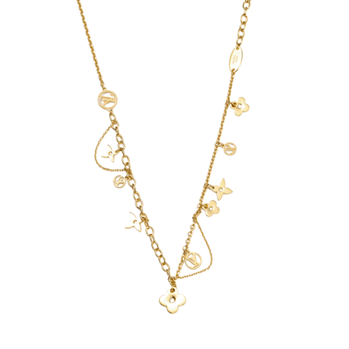 (Women) LOUIS VUITTON Blooming Montaigne Floral Pendant Necklace Gold for Women M64855 圖 4