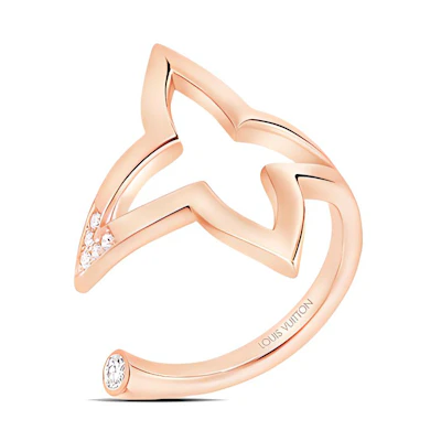 (Women) LOUIS VUITTON Blossom Open Ring for Women in Rose Gold. Q0I23A