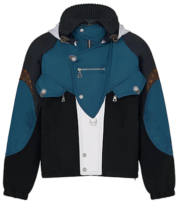 (W) Louis Vuitton Jaket Hoodie Biru Hitam Patchwork Zip-Up 1A8BMM Buy (W) Louis Vuitton Jaket Hoodie Biru Hitam Patchwork Zip-Up 1A8BMM