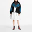 Lookbook (W) Louis Vuitton Jaket Hoodie Biru Hitam Patchwork Zip-Up 1A8BMM