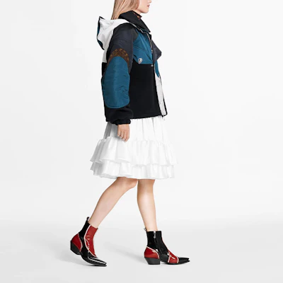 (W) Louis Vuitton Jaket Hoodie Biru Hitam Patchwork Zip-Up 1A8BMM Shop (W) Louis Vuitton Jaket Hoodie Biru Hitam Patchwork Zip-Up 1A8BMM