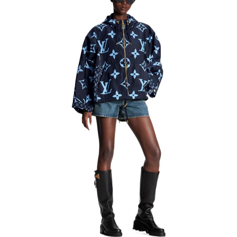 Lookbook (W) ルイヴィトン ブルーロゴ ジオメトリックプリント ジップアップフーディージャケット 1AAA7M