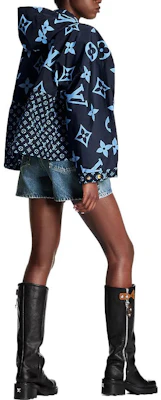 (W) ルイヴィトン ブルーロゴ ジオメトリックプリント ジップアップフーディージャケット 1AAA7M Shop (W) ルイヴィトン ブルーロゴ ジオメトリックプリント ジップアップフーディージャケット 1AAA7M