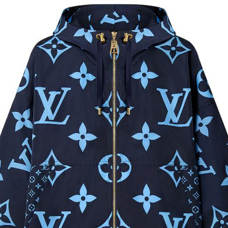 Details for (W) ルイヴィトン ブルーロゴ ジオメトリックプリント ジップアップフーディージャケット 1AAA7M