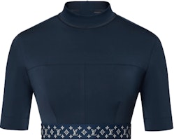 (Women) LOUIS VUITTON Blue Logo Print Short Sleeve Gym Top. 1A9L8I (Women) LOUIS VUITTON Blue Logo Print Short Sleeve Gym Top. 1A9L8I