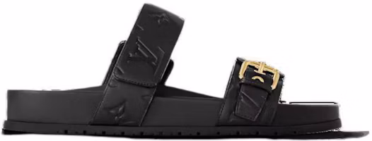 Order LOUIS VUITTON Bom Dia 皮革 舒適簡約 時尚涼拖 女款 黑色