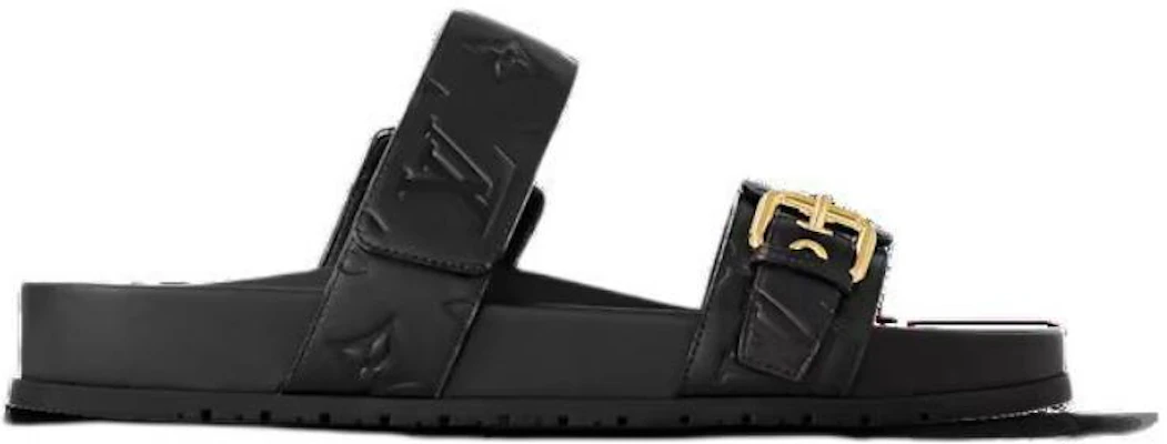 LOUIS VUITTON Bom Dia 皮革 舒適簡約 時尚涼拖 女款 黑色 Order LOUIS VUITTON Bom Dia 皮革 舒適簡約 時尚涼拖 女款 黑色