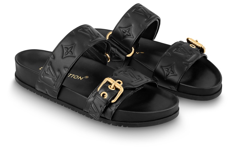 Lookbook LOUIS VUITTON Bom Dia 皮革 舒適簡約 時尚涼拖 女款 黑色