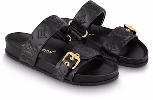 Lookbook LOUIS VUITTON Bom Dia 皮革 舒適簡約 時尚涼拖 女款 黑色