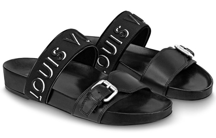 Lookbook (W) 路易威登Bom Dia黑色平底拖鞋 1A4WJK
