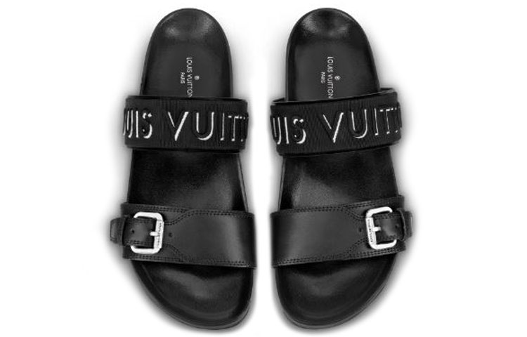 Shop (W) 路易威登Bom Dia黑色平底拖鞋 1A4WJK