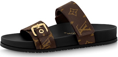 (Women) Louis Vuitton Bom Dia Flat Mule 'Brown' 1AAW8H (Women) Louis Vuitton Bom Dia Flat Mule 'Brown' 1AAW8H
