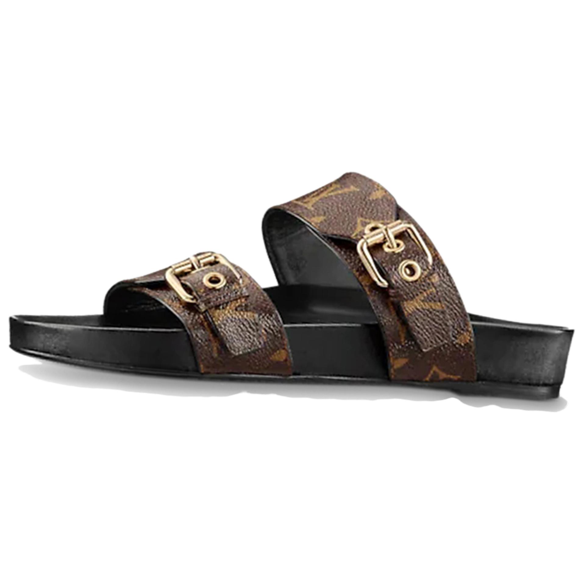 Lookbook (W) Louis Vuitton Bom Dia Flat Mules 'Coklat Logo Monogram' 1A3R5G