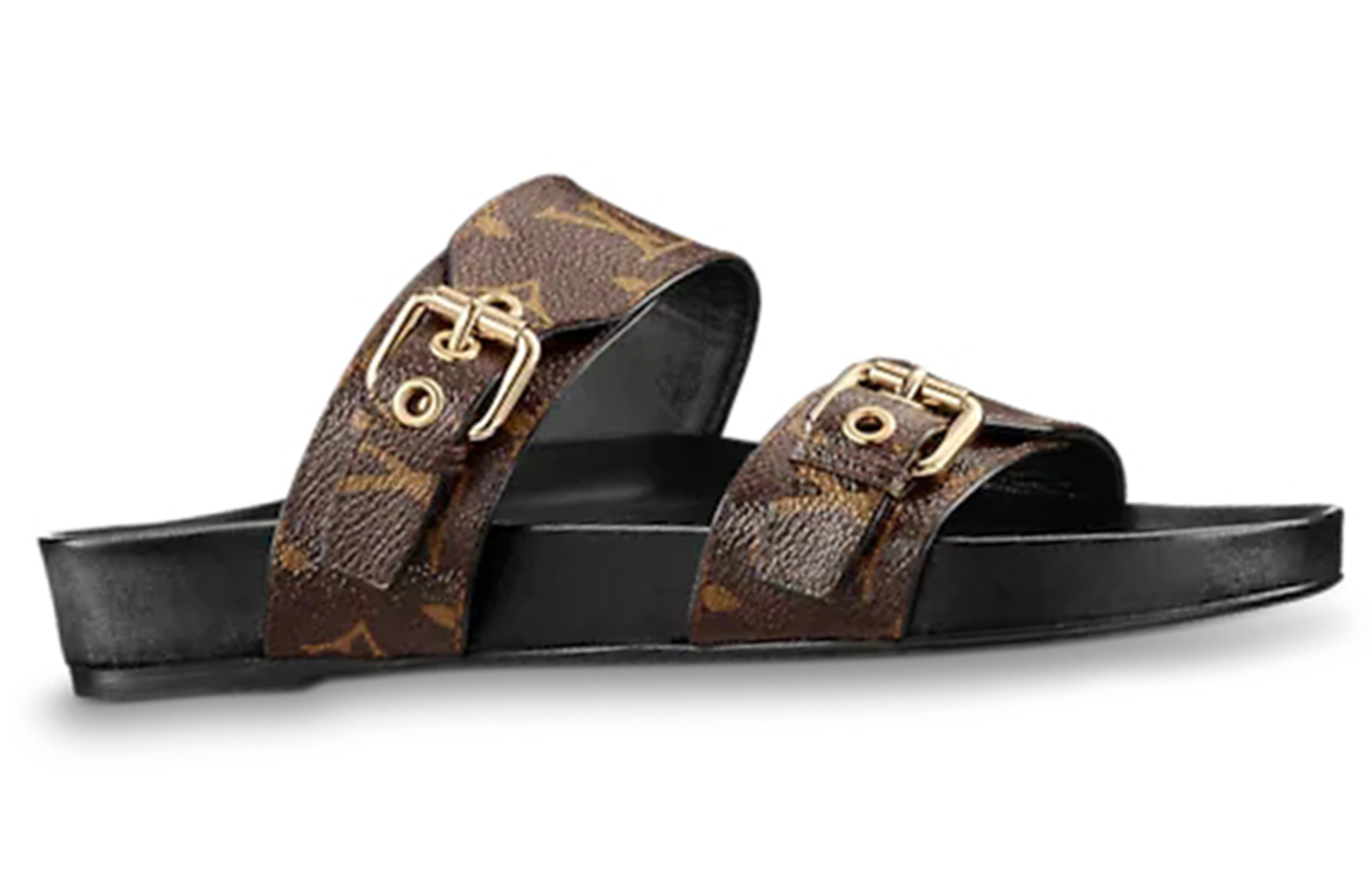 Shop (W) Louis Vuitton Bom Dia Flat Mules 'Coklat Logo Monogram' 1A3R5G