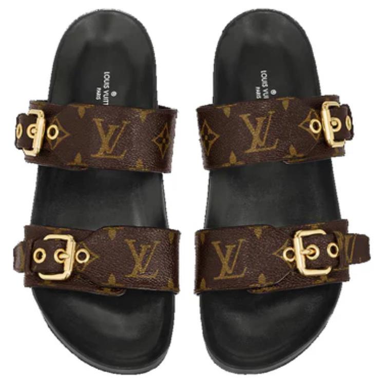Purchase (W) Louis Vuitton Bom Dia Flat Mules 'Coklat Logo Monogram' 1A3R5G