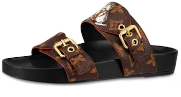 (Women) Louis Vuitton LV Bom Dia Monogram Flat Mules 'Brown' 1A52HW (Women) Louis Vuitton LV Bom Dia Monogram Flat Mules 'Brown' 1A52HW