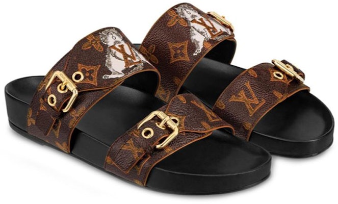 (W) Louis Vuitton LV Bom Dia Monogram Flat Mules 'Coklat' 1A52HW Lookbook (W) Louis Vuitton LV Bom Dia Monogram Flat Mules 'Coklat' 1A52HW