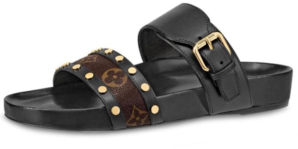 路易威登 Bom Dia 小牛皮 女款 涼拖 黑色 Buy 路易威登 Bom Dia 小牛皮 女款 涼拖 黑色