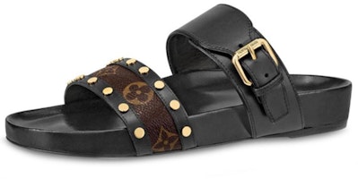 (Women) Louis Vuitton Bom Dia Mule 'Black Calf Leather' 1A4WWS (Women) Louis Vuitton Bom Dia Mule 'Black Calf Leather' 1A4WWS
