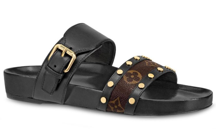 Order (W) 路易威登Bom Dia黑色小牛皮拖鞋 1A4WWS