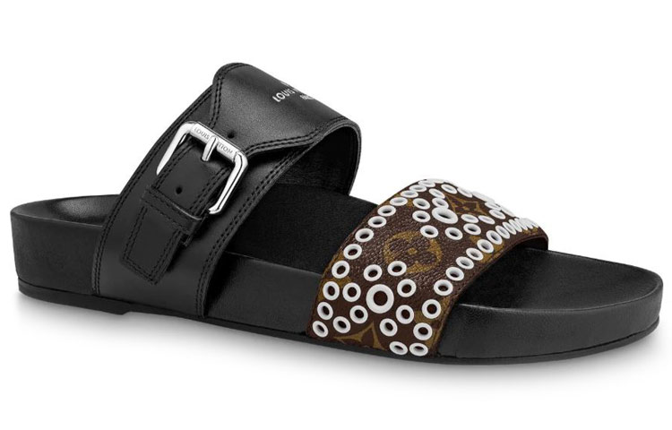 Order (W) 路易威登 Bom Dia 黑色小牛皮凉鞋 1A640A