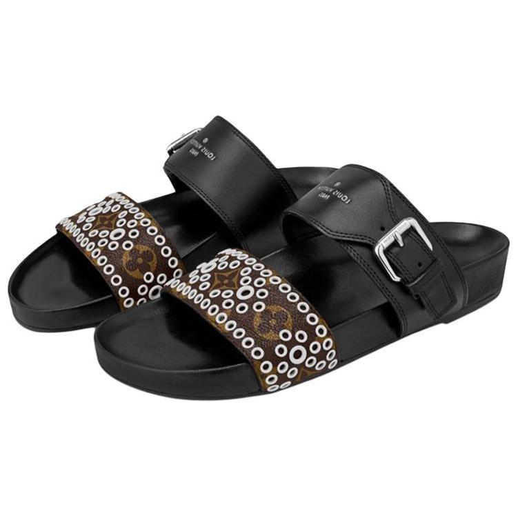 Shop (W) 路易威登 Bom Dia 黑色小牛皮凉鞋 1A640A