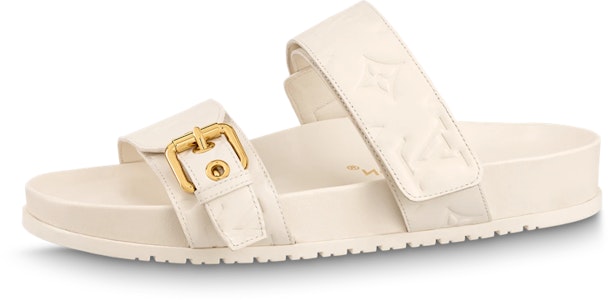 (W) 路易威登Bom Dia白色皮革拖鞋 1ABVNY Buy (W) 路易威登Bom Dia白色皮革拖鞋 1ABVNY