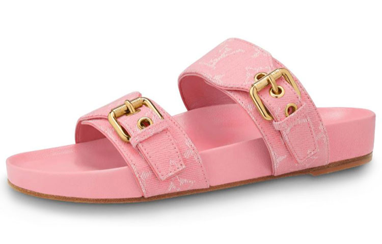 (Women) Louis Vuitton Bom Dia Mules 'Pink Minigram' 1A67V5