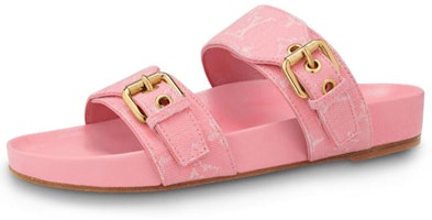 (Women) Louis Vuitton Bom Dia Mules 'Pink Minigram' 1A67V5 (Women) Louis Vuitton Bom Dia Mules 'Pink Minigram' 1A67V5