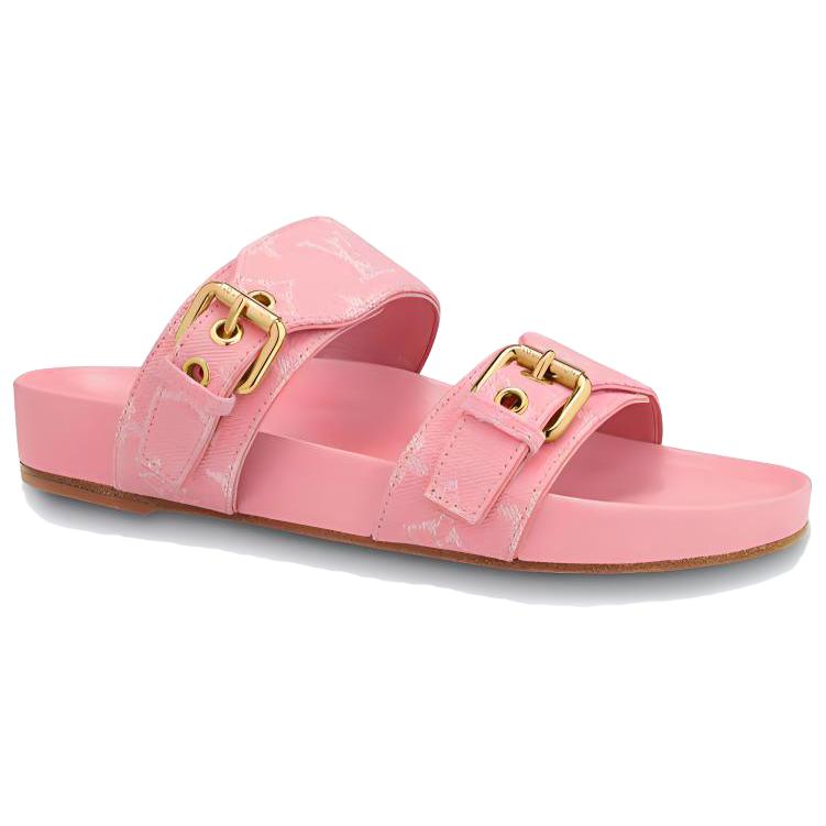 Order (W) Louis Vuitton Bom Dia Mules 'Pink Minigram' Wanita 1A67V5