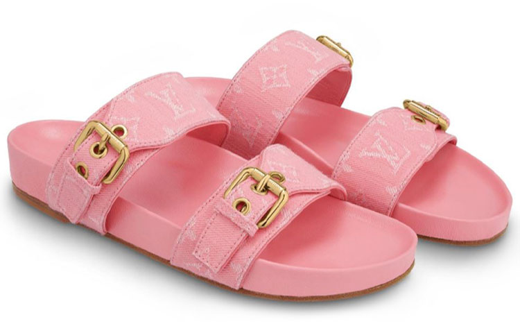Lookbook (W) Louis Vuitton Bom Dia Mules 'Pink Minigram' Wanita 1A67V5