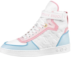 (Women) Louis Vuitton Boombox Ankle Sneakers 'White Monogram with Pink and Blue' 1A9S6Q (Women) Louis Vuitton Boombox Ankle Sneakers 'White Monogram with Pink and Blue' 1A9S6Q