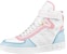 (W) Louis Vuitton Boombox Ankle Sneakers 'Monogram Putih dengan Merah Jambu dan Biru' 1A9S6Q