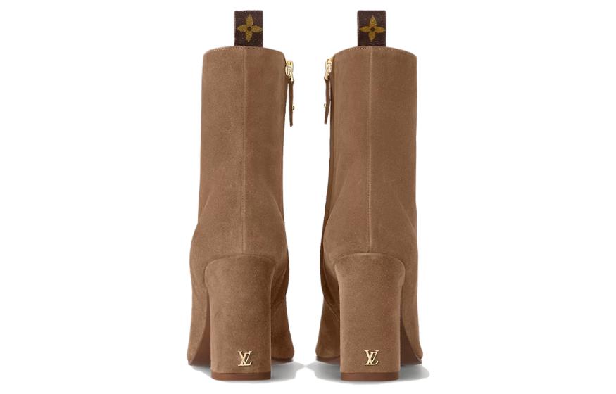 Shop (W) 루이비통 도나 브라운 청키 힐 컴포트 부츠 1ACKEB