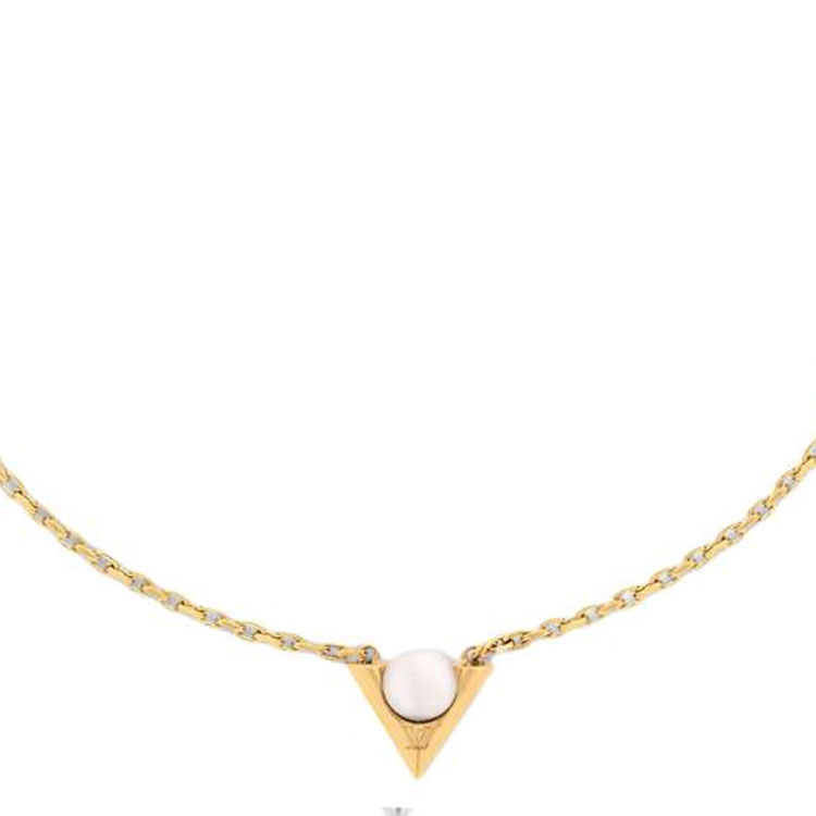 (Women) LOUIS VUITTON Brand Logo Resin Pearl Necklace Gold -  25 Early Spring M02374