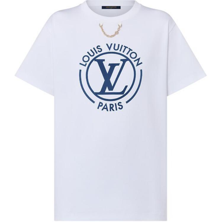 (Women) LOUIS VUITTON By the Pool SS24 Logo Print  White Short-Sleeve T-Shirt 1AFTTY