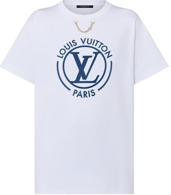 (W) ルイ・ヴィトン バイ ザ プール SS24 ロゴプリント 白 半袖Tシャツ 1AFTTY Buy (W) ルイ・ヴィトン バイ ザ プール SS24 ロゴプリント 白 半袖Tシャツ 1AFTTY