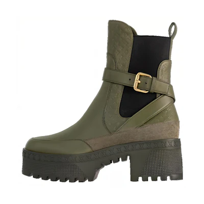 (W) LV Calfskin Chelsea Boot 'Green Fashion'