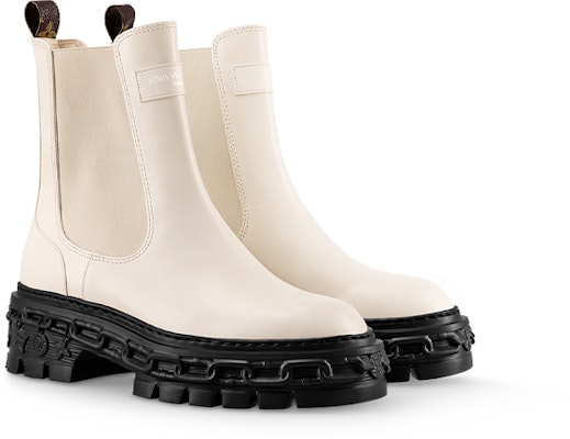 (Women) Louis Vuitton Calfskin Chunky Comfortable Versatile Chelsea Boot 'White' 1AC7YX Lookbook (Women) Louis Vuitton Calfskin Chunky Comfortable Versatile Chelsea Boot 'White' 1AC7YX