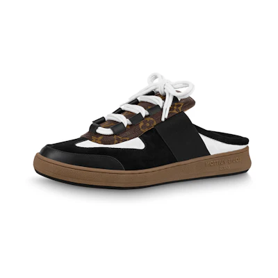 (W) LV Calfskin Lace-up Mule 'Black White'