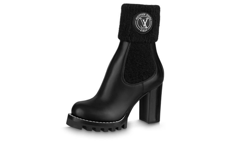 (Women) Louis Vuitton Calfskin Mid-Top Chelsea Boot 'Black' 1AAC20