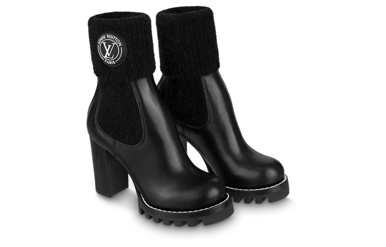 Lookbook 路易威登 小牛皮 套穿 時尚 中筒 切爾西靴 女款 黑色