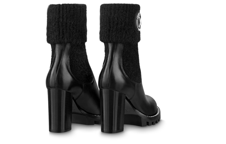 Shop 路易威登 小牛皮 套穿 時尚 中筒 切爾西靴 女款 黑色